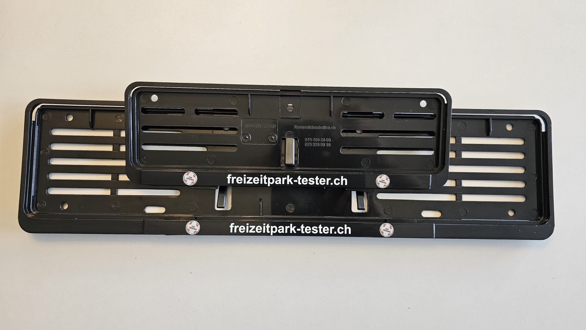 Kennzeichenhalter mit Beschriftung Freizeitpark Tester